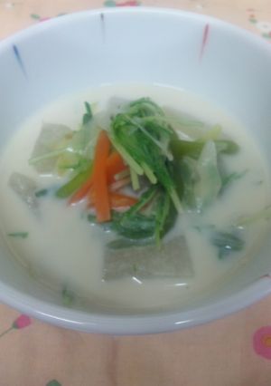 冬瓜とやさいのミルクミソスープ-レシピのメイン写真
