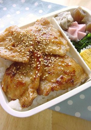 豚肉の生姜味噌焼き弁当。-レシピのメイン写真