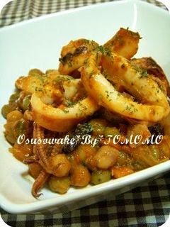 イカとお豆のトマト煮込み♪-レシピのメイン写真