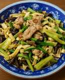 中国料理アレンジ！豆腐皮と豚肉セロリ炒め