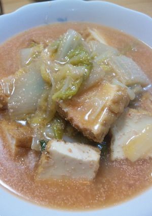 白菜と厚揚げの明太子煮-レシピのメイン写真