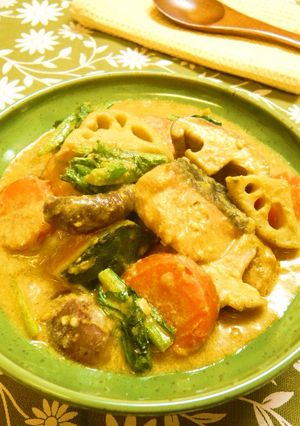 鮭と冬野菜のカレー豆乳煮-レシピのメイン写真