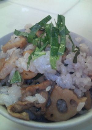 食べ過ぎ注意♪れんこんと豚肉の混ぜご飯-レシピのメイン写真