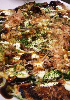 豆乳&豆腐で作る焼きそば入りお好み焼き-レシピのメイン写真