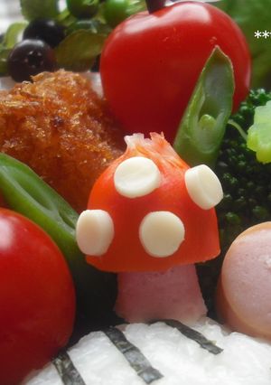簡単！キャラ弁　おかず　ウインナーきのこ-レシピのメイン写真