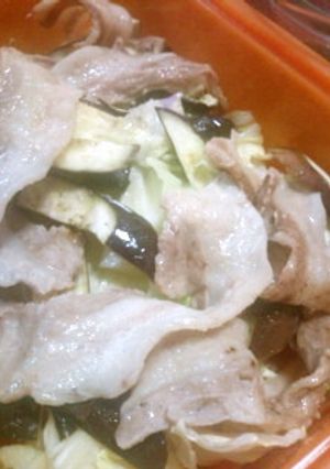 ルクエで豚バラ＆野菜蒸しﾆﾝﾆｸぽん酢で-レシピのメイン写真