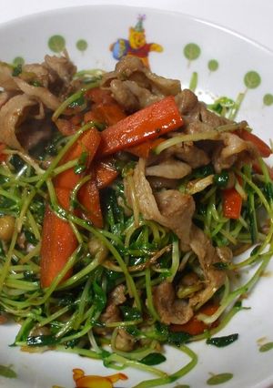 豆苗と豚肉の簡単炒め物~☆-レシピのメイン写真