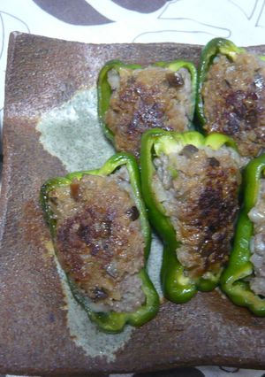 茄子入りﾋﾟｰﾏﾝの肉詰め★-レシピのメイン写真