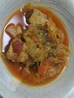 キャベツたっぷりカジキのトマト煮込み-レシピのメイン写真