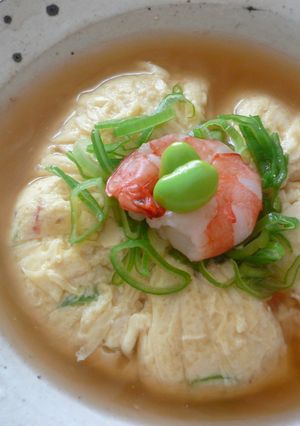 ﾎｯと癒される☆茶巾しぼり豆腐の餡かけ-レシピのメイン写真