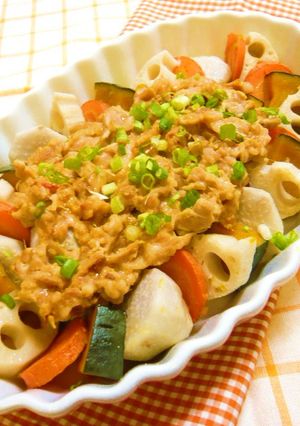 レンジでチン♪根菜と豚肉の香味蒸し-レシピのメイン写真