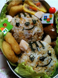 ☆ふりかけで。可愛いリスお弁当☆-レシピのメイン写真