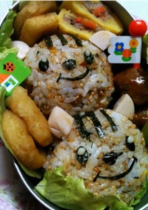 ☆ふりかけで。可愛いリスお弁当☆-レシピのメイン写真