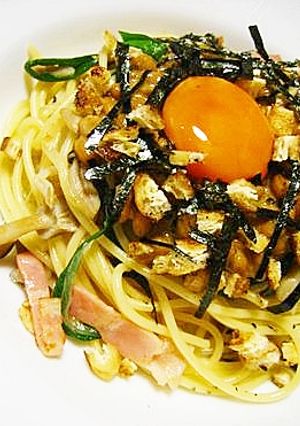 カリカリ揚げの納豆パスタ-レシピのメイン写真