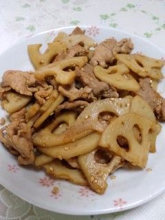 シャキ②★豚肉とレンコンの甘辛炒め-レシピのメイン写真