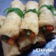 *夕飯*いんげんとにんじんの油揚げ巻き
