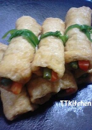 ＊夕飯＊いんげんとにんじんの油揚げ巻き-レシピのメイン写真