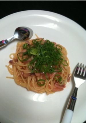 いか明太バターパスタ カフェ風-レシピのメイン写真