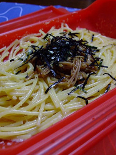 ルクエで☆なめたけタラコパスタ-レシピのメイン写真