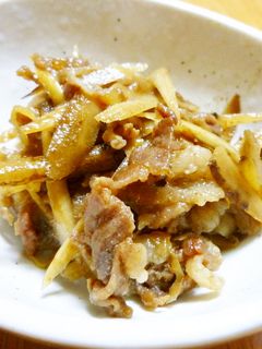 お弁当にも♪豚こまとごぼうde豚しぐれ煮-レシピのメイン写真