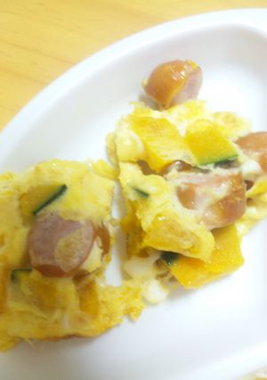 ウィンナーとかぼちゃのオムレツ-レシピのメイン写真