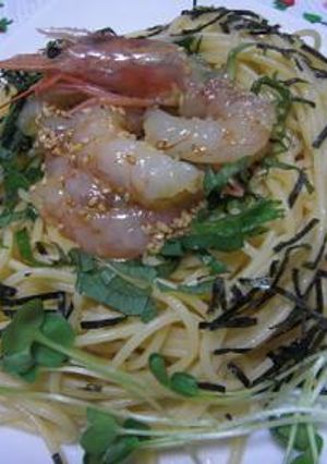 *甘えびのユッケパスタ*-レシピのメイン写真
