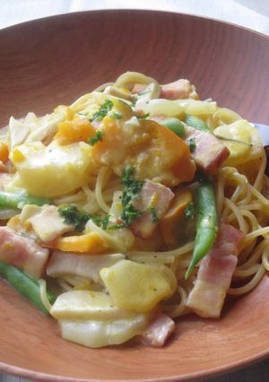スープでクリームパスタ-レシピのメイン写真