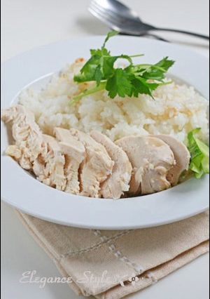 ストウブ料理「シンガポールチキンライス」-レシピのメイン写真