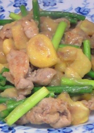 栗と豚肉の炒めもの～みそ味でこっクリ～-レシピのメイン写真