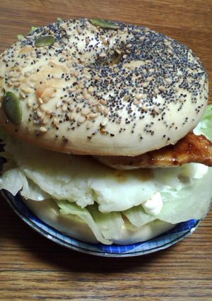 チキン柚胡椒ベーグルサンドイッチ-レシピのメイン写真