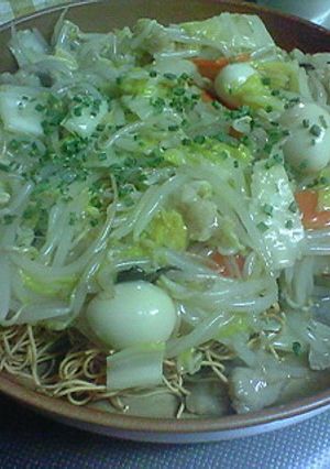 中華名菜・八宝菜　DE　かた焼きソバ　-レシピのメイン写真