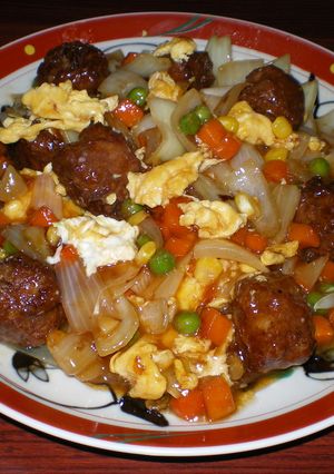中華名菜　　甘酢肉だんご丼-レシピのメイン写真