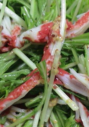 かにかまと水菜のマスタードサラダ-レシピのメイン写真