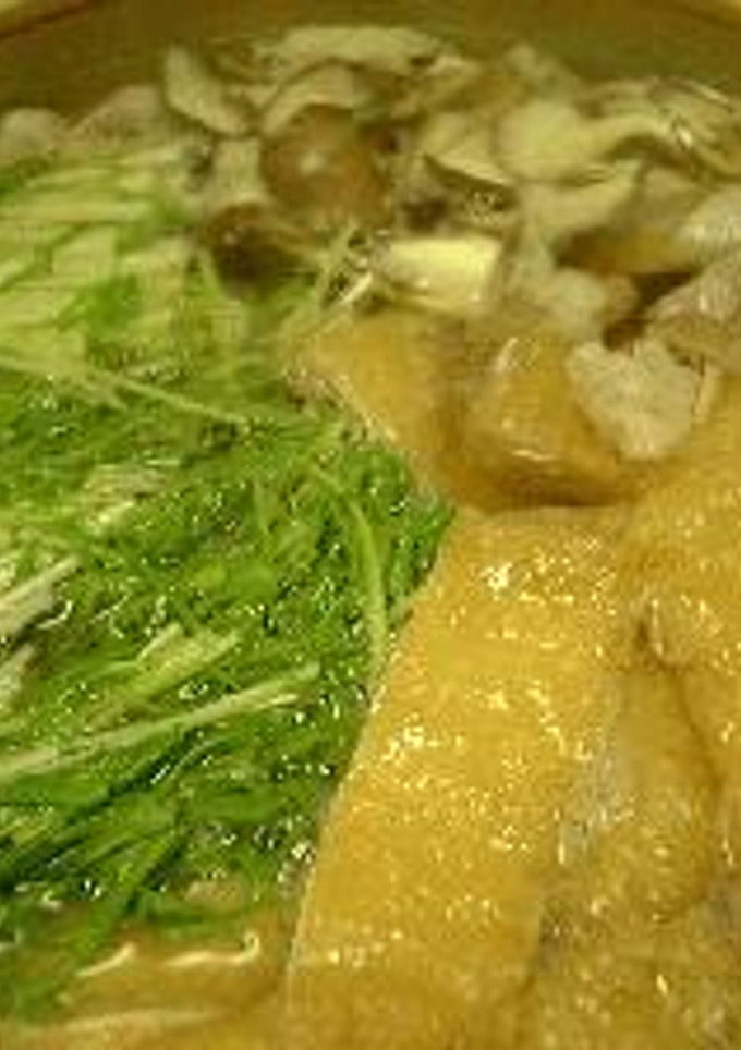 水菜とお揚げの京風常夜鍋-レシピのメイン写真