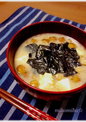 なめこと卵のふわとろ♡お味噌汁-レシピのメイン写真