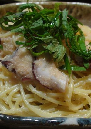 明太子パスタにタコさん入れました☆-レシピのメイン写真