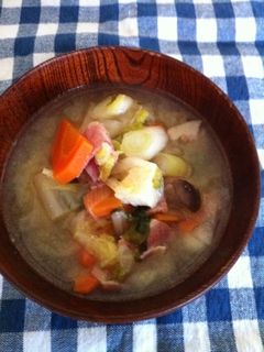 ベーコンのおみそ汁-レシピのメイン写真