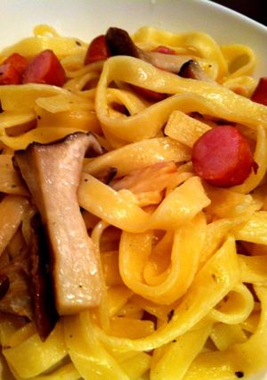 エリンギとソーセージのクリームパスタ-レシピのメイン写真
