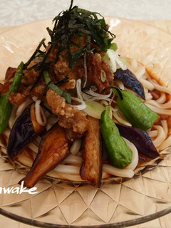 茄子たっぷり♪スタミナ冷やしうどん-レシピのメイン写真