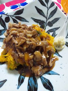 マッシュかぼちゃの豚肉あんかけ~♪-レシピのメイン写真