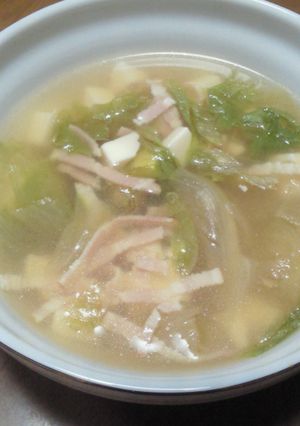 レタスと豆腐のコンソメス−プ-レシピのメイン写真