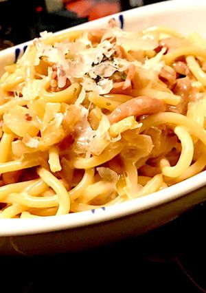 イカの塩辛でクリームパスタ-レシピのメイン写真