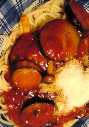 なすときのこのミートソーススパゲティー-レシピのメイン写真