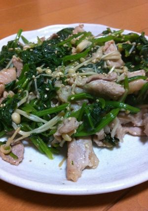 豚肉とほうれん草のみりん炒め-レシピのメイン写真