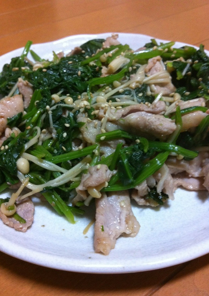豚肉とほうれん草のみりん炒め-レシピのメイン写真