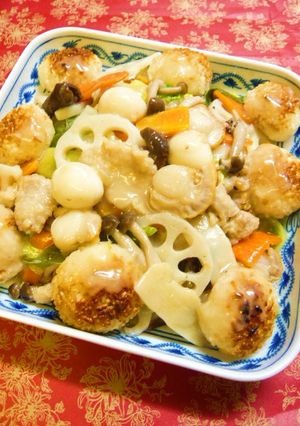 小さな焼きおにぎりとれんこんの八宝菜-レシピのメイン写真