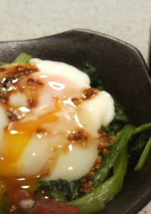 温玉ほうれん草～醤油マスタードがけ～-レシピのメイン写真