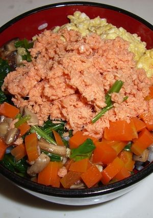 簡単♪15分　鮭の5色丼-レシピのメイン写真