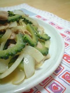 ゴーヤと豚肉の味噌いため-レシピのメイン写真