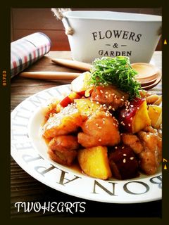 ご飯もお酒も進むよ~❤鶏肉とさつま芋炒め-レシピのメイン写真